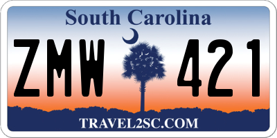 SC license plate ZMW421