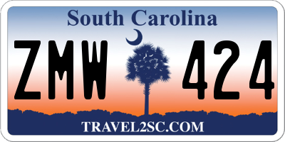 SC license plate ZMW424