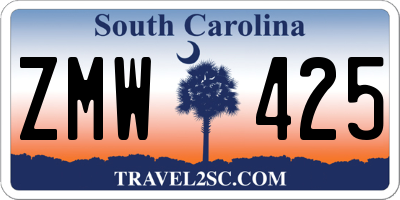 SC license plate ZMW425