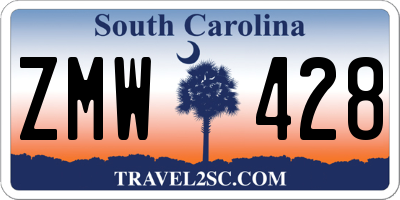 SC license plate ZMW428