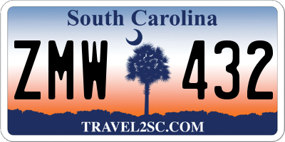 SC license plate ZMW432