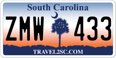 SC license plate ZMW433