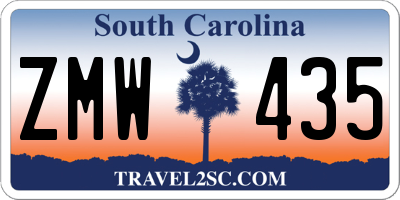 SC license plate ZMW435