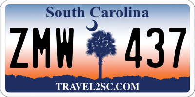 SC license plate ZMW437