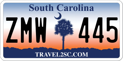 SC license plate ZMW445