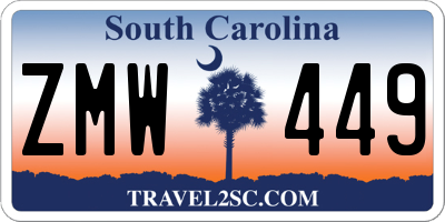 SC license plate ZMW449