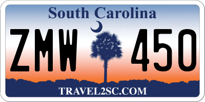SC license plate ZMW450