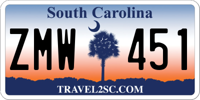 SC license plate ZMW451