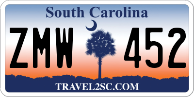SC license plate ZMW452