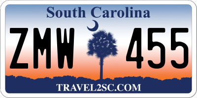 SC license plate ZMW455