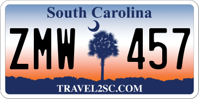 SC license plate ZMW457