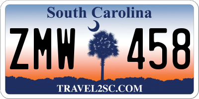 SC license plate ZMW458
