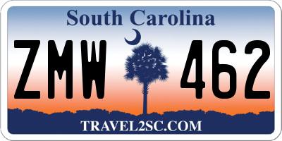 SC license plate ZMW462
