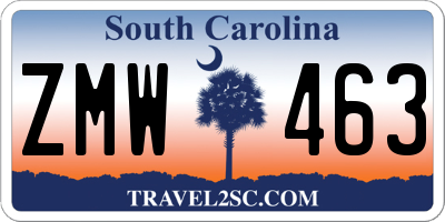 SC license plate ZMW463