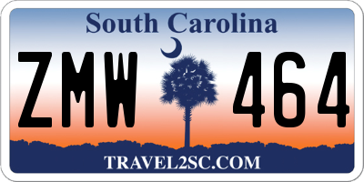 SC license plate ZMW464