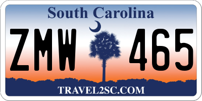 SC license plate ZMW465