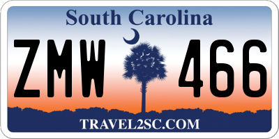 SC license plate ZMW466