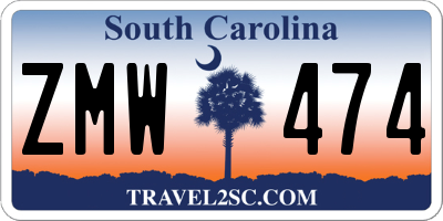 SC license plate ZMW474