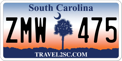 SC license plate ZMW475