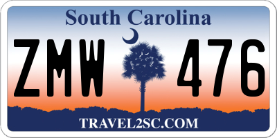 SC license plate ZMW476