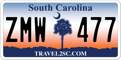 SC license plate ZMW477