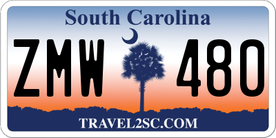SC license plate ZMW480