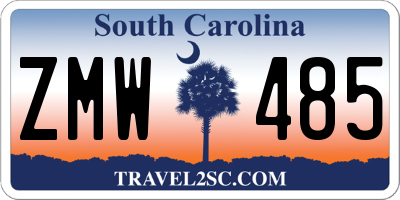 SC license plate ZMW485