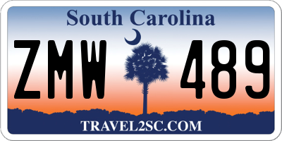 SC license plate ZMW489