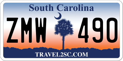 SC license plate ZMW490