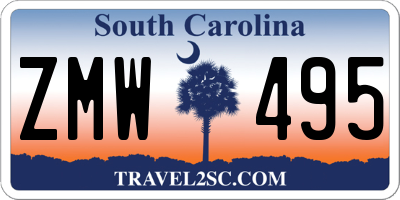 SC license plate ZMW495