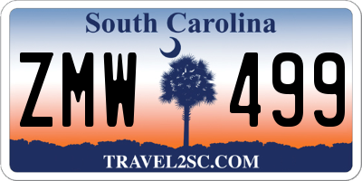 SC license plate ZMW499