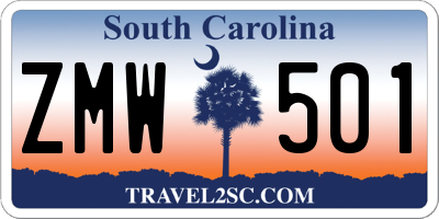 SC license plate ZMW501