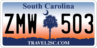 SC license plate ZMW503
