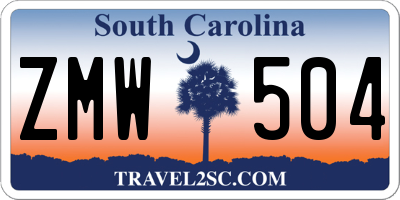 SC license plate ZMW504