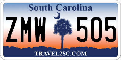 SC license plate ZMW505