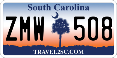 SC license plate ZMW508