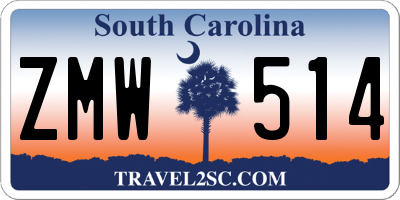 SC license plate ZMW514