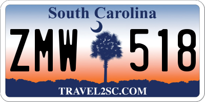 SC license plate ZMW518