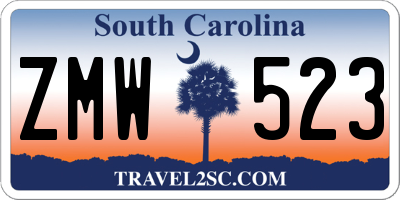 SC license plate ZMW523