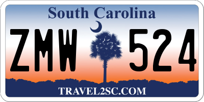 SC license plate ZMW524