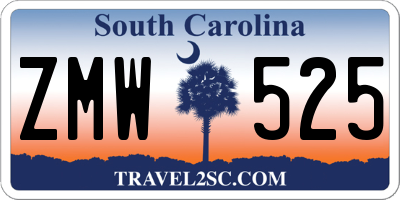 SC license plate ZMW525