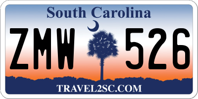 SC license plate ZMW526