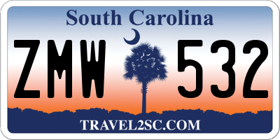 SC license plate ZMW532