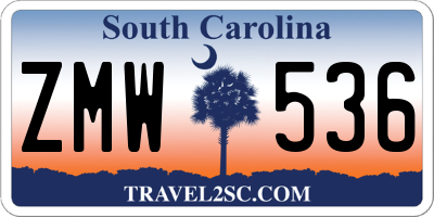 SC license plate ZMW536