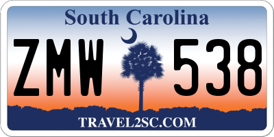 SC license plate ZMW538