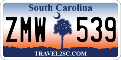 SC license plate ZMW539