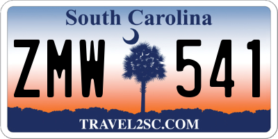 SC license plate ZMW541