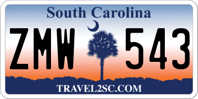 SC license plate ZMW543