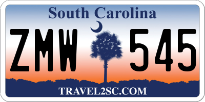 SC license plate ZMW545