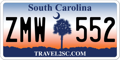 SC license plate ZMW552